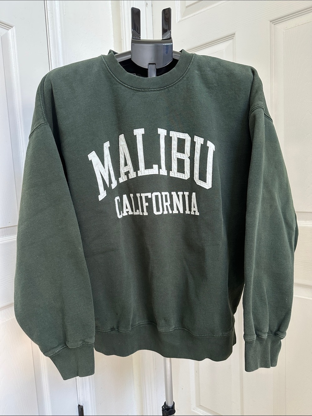 Brandy Melville John Galt Malibu California Forest Green Crewneck Sweatshirt